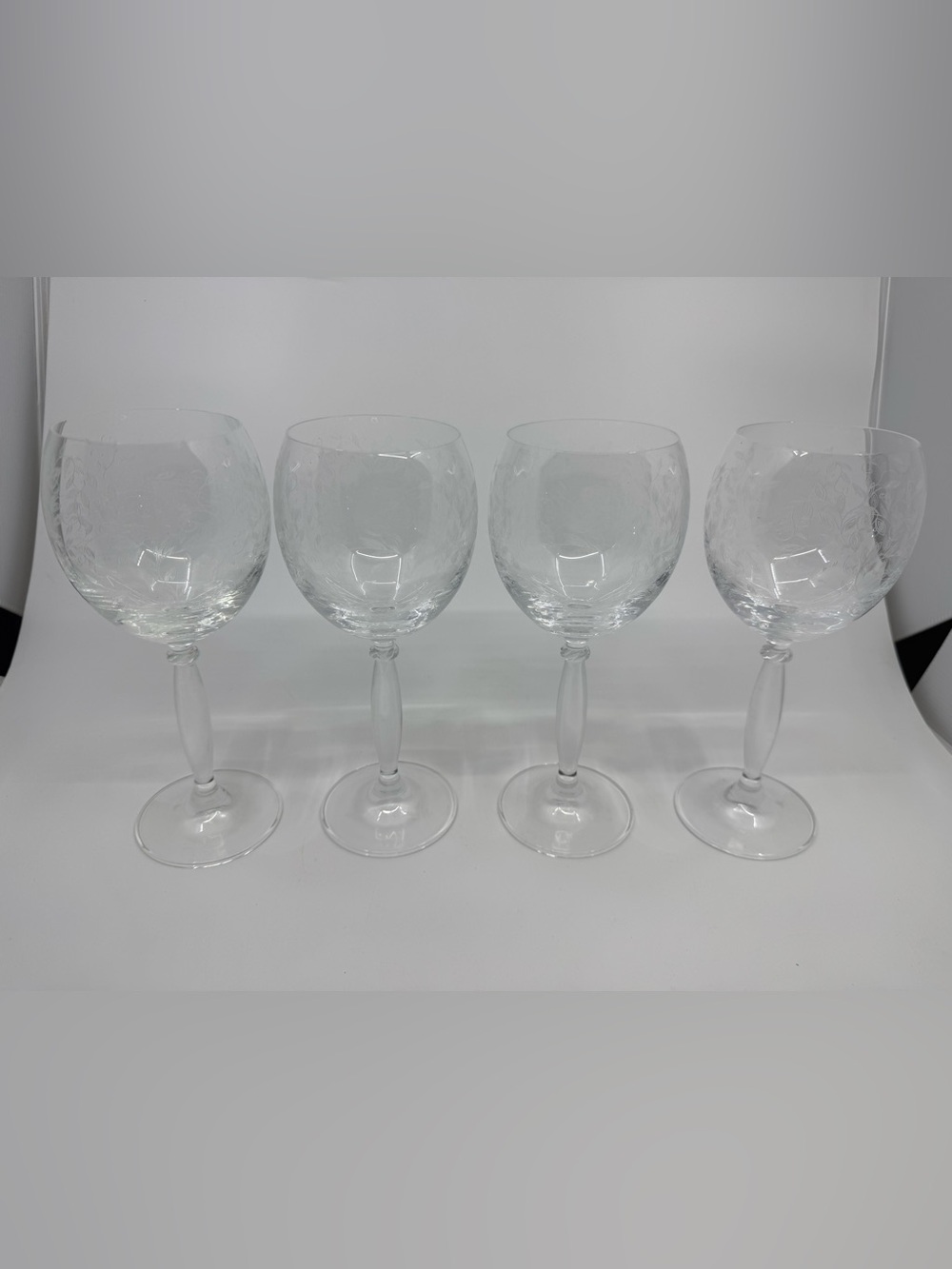 Pier 1  Eliza Etched Wine Glasses Set Of 4